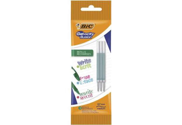 Immagine di Refill BIC Gelocity Illusion Pouch 0,7 mm verde Conf. 3 pezzi - 964822