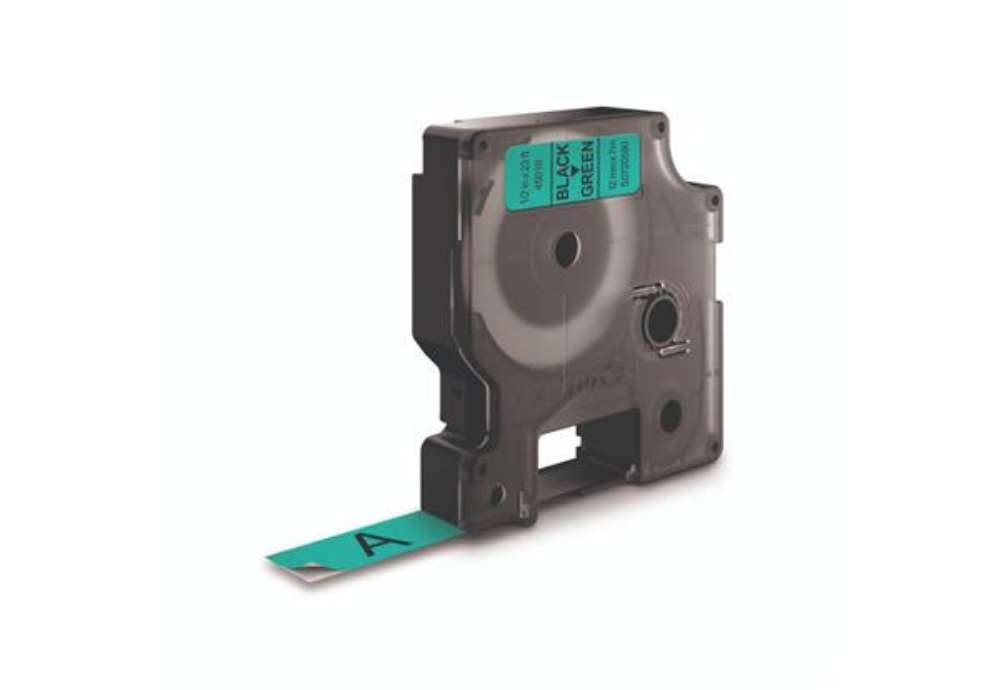 Immagine di Nastro per etichettatrici Dymo D1 12 mm x 7 m Nero/Verde S0720590