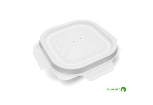 Immagine di Coperchio richiudibile per vaschetta da asporto 340 ml Scatolificio del Garda bianco - Conf. 125 pez