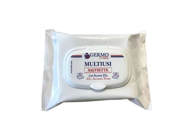Immagine di Salviette disinfettanti multisuperficie Multiusi alcool 62% - 20x20 cm profumo limone - Conf. 20 pez