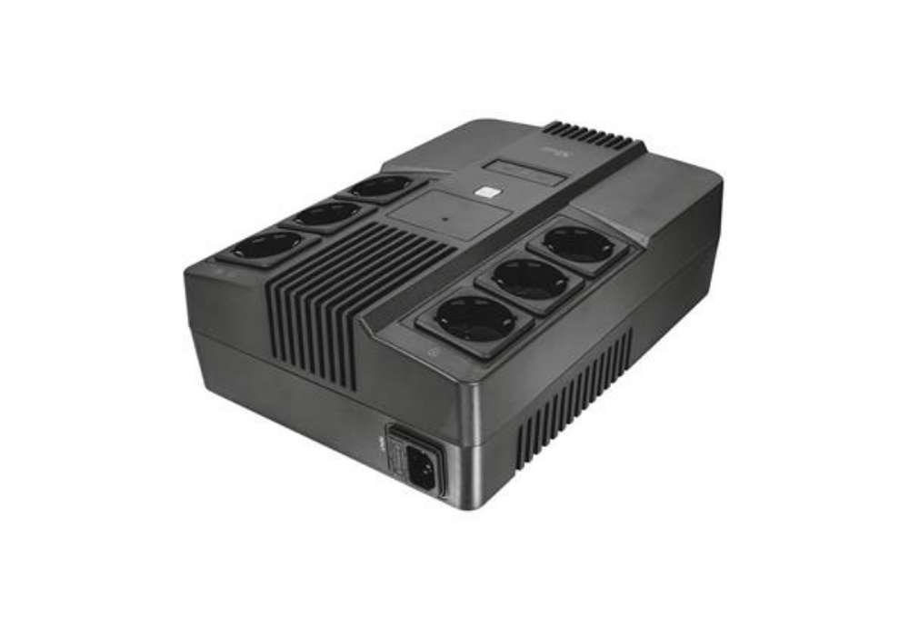 Immagine di Gruppo di continuità (UPS) MAXXON POWERSTRIP 800VA Trust 6 prese a parete - nero - 23326