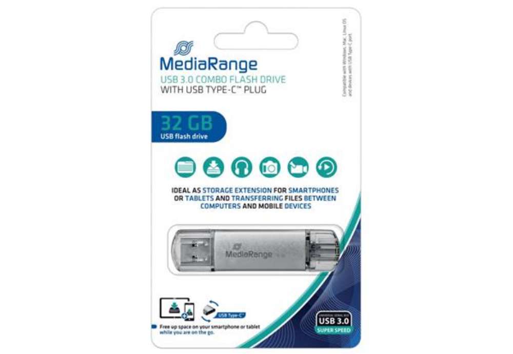 Immagine di Chiavetta USB 3.0 Media Range con spina USB Type-C™ - 32 GB - argento MR936