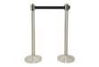 Immagine di Colonnina segnapercorso Securit® in acciaio - nastro retrattile 2,1 m nero - 101x51x51 cm - RS-RT-RV