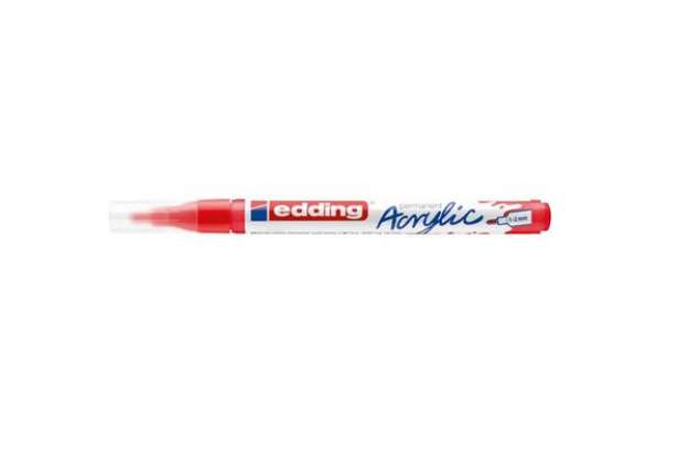 Immagine di Marcatore acrilico Edding 5300  - punta tonda 1-2 mm tratto fine - rosso-traffico - E-5300 902