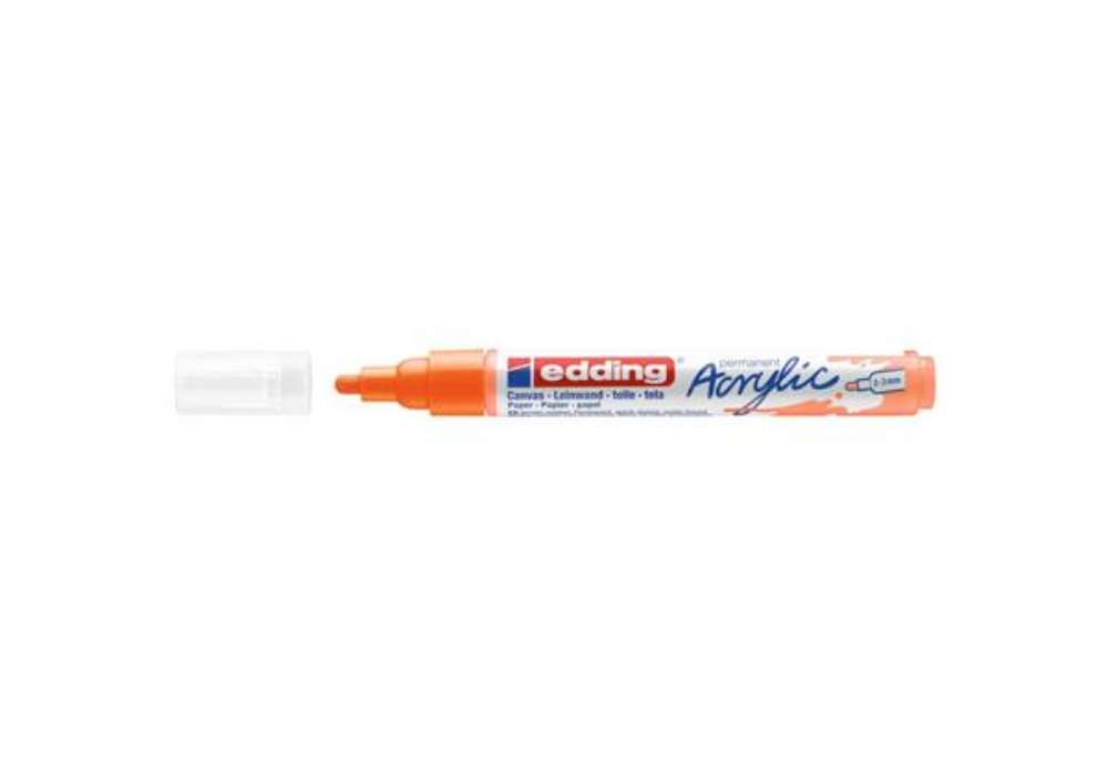 Immagine di Marcatore acrilico Edding 5100 - punta tonda 2-3 mm tratto medio - arancio-fluo - E-5100 066