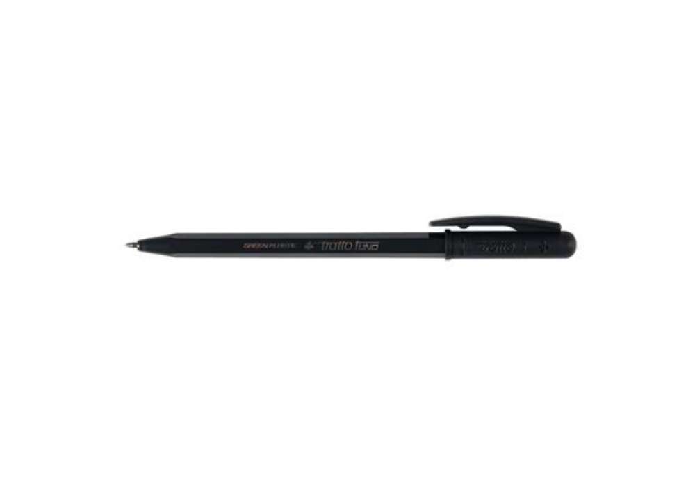 Immagine di Penne a sfera Tratto 1Uno Green Plastic punta 1 mm - tratto 0,5 mm - nero Conf. 50 pezzi - F838303