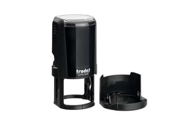 Immagine di Timbro autoinchiostrante max 8 righe - Trodat eco PRINTY 4638 - Ø38 mm  nero 76854