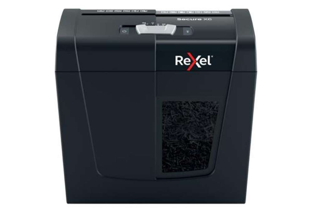Immagine di Distruggidocumenti uso personale Rexel Secure X6 - P-4 - 10 L - taglio a frammenti 4x40 mm - 2020122