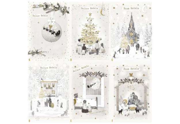 Immagine di Biglietti augurali Natalizi ''Buon/Felice Natale'' 12x18 cm - conf.6 pezzi Biembi B4P232C61