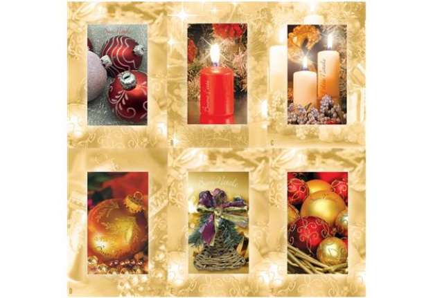 Immagine di Biglietti augurali Natalizi con oggetti Natale - 12x18 cm - conf. 6 soggetti assortiti Biembi - BBF2