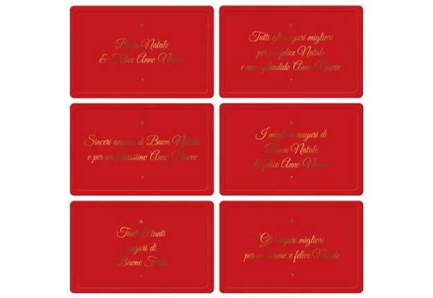 Immagine di Biglietti Natalizi in vassoio - 9x14 cm conf. 6 pezzi Biembi rosso BBE202C68
