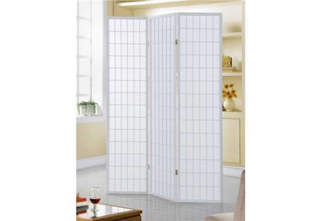 Immagine di Paravento a 3 ante Serena Group in legno e carta di riso bianco 130,5x178 cm NY1004-3