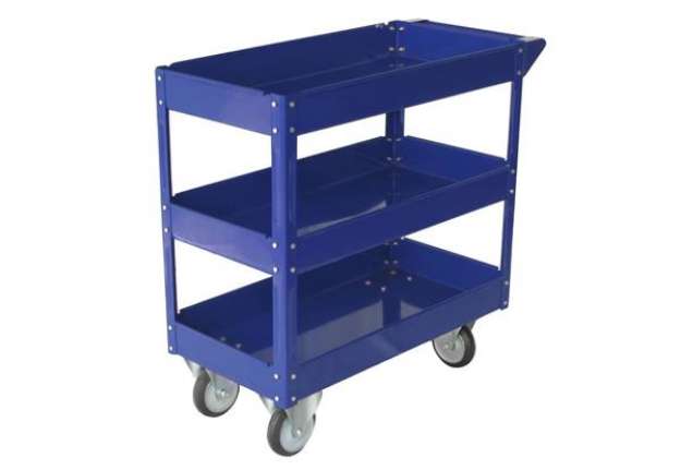 Immagine di Carrello in acciaio Serena Group a 3 ripiani blu 84x41x82 cm - portata 100 kg TC4103
