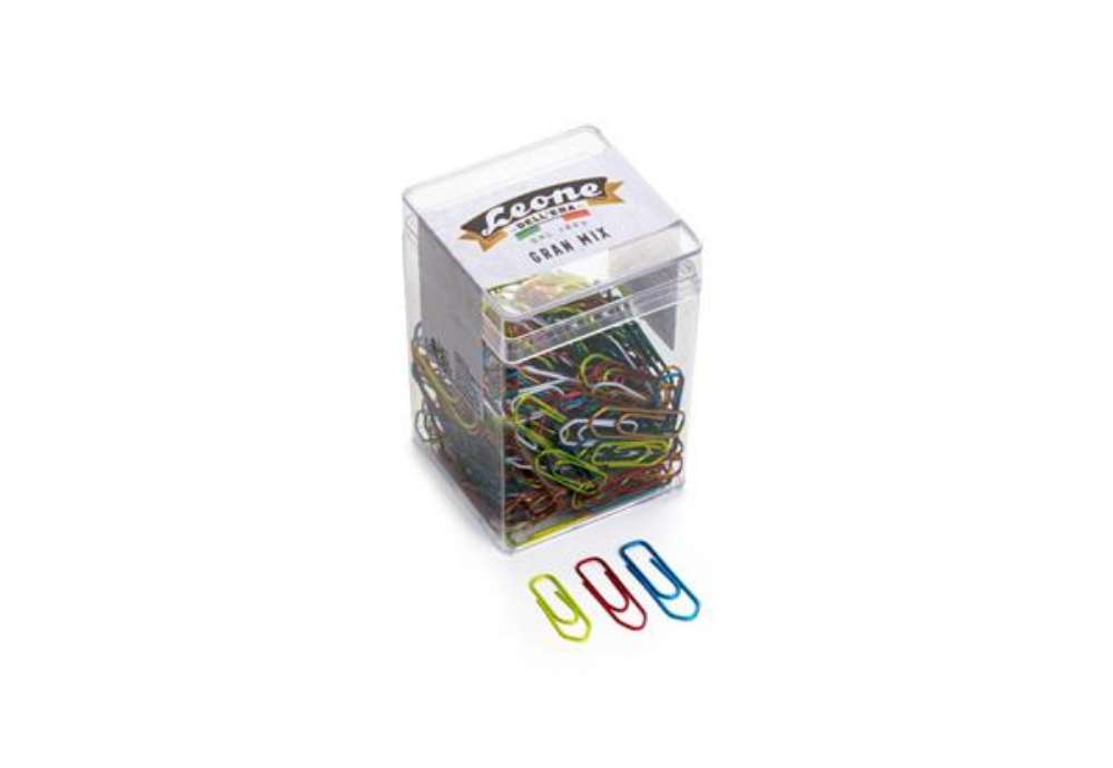 Immagine di Fermagli Leone Dell'Era in filo colorato metallizzato Gran Mix misure assortite scatola da 125 g. -