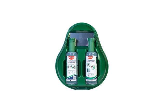 Immagine di Stazione lavaggio oculare PVS verde  2 flaconi da 500 ml - cps202