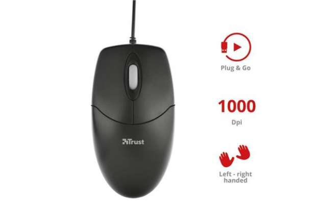 Immagine di Mouse ottico a 3 tasti Trust Optical TM-101 nero 24271