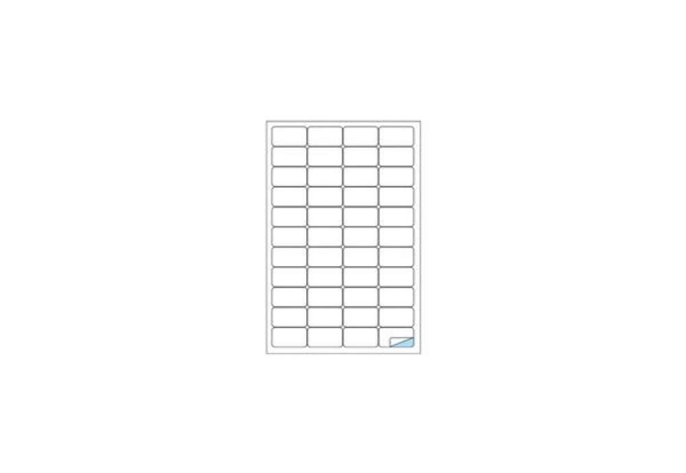 Immagine di Etichette bianche MARKIN Copiatabu permanenti 47,5x25,5 mm ang. arrotondati 44 et./foglio - conf. 10