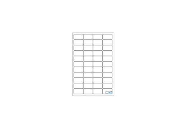 Immagine di Etichette bianche MARKIN Copiatabu permanenti 47,5x25,5 mm ang. arrotondati 44 et./foglio - conf. 10