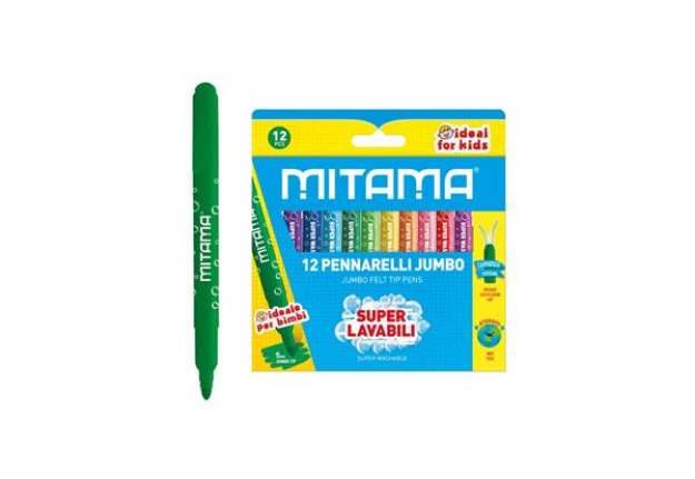 Immagine di Pennarelli Mitama JumboSuper Lavabili - punta maxi 5 mm - colori assortiti - conf. 12 pezzi 61998