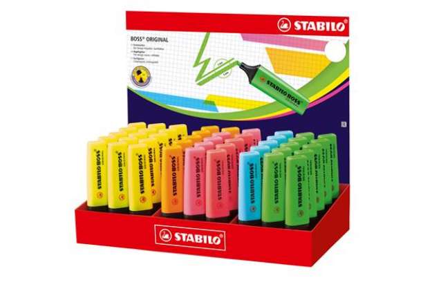 Immagine di Evidenziatore Boss Original - colori assortiti - Stabilo - expo 45 pezzi