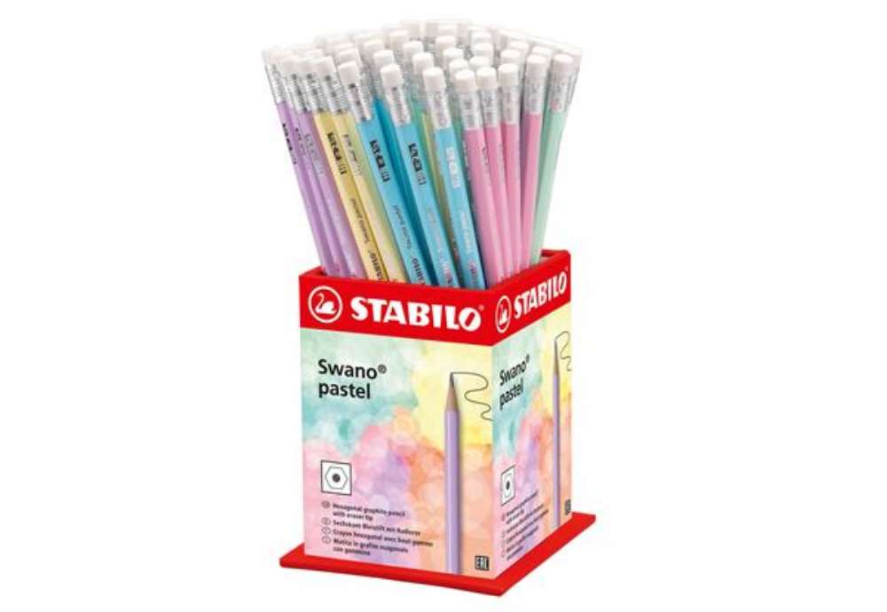 Immagine di Matita Swano Pastel - grafite - HB - colori assortiti - Stabilo - expo 72 pezzi