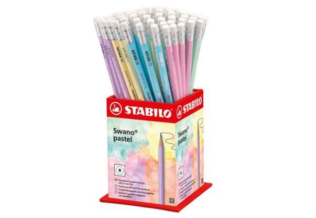 Immagine di Matita Swano Pastel - grafite - HB - colori assortiti - Stabilo - expo 72 pezzi