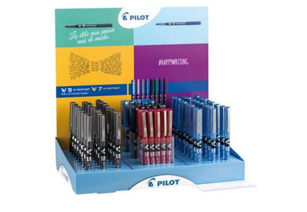 Immagine di Penna Hi-Tecpoint V5 - colori assortiti - Pilot - expo 60 pezzi