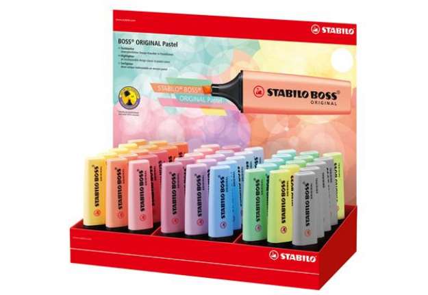 Immagine di Evidenziatore Original BossR - colori assortiti pastel - Stabilo - expo 45 pezzi