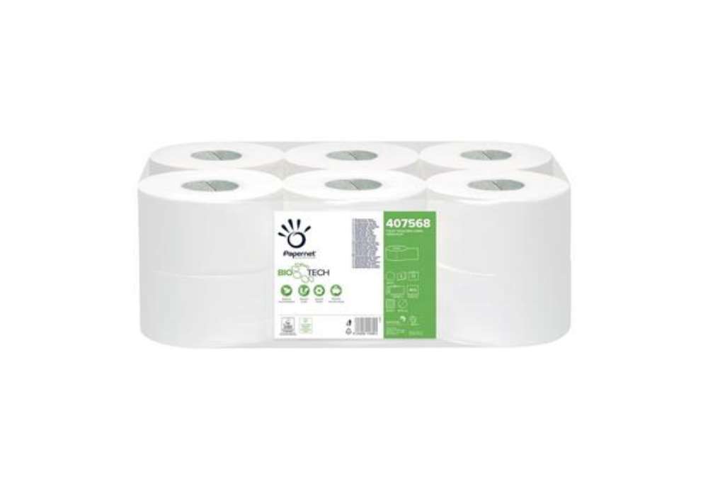 Immagine di Carta igienica Papernet Mini Jumbo  2 veli - conf. 12 rotoli - 407568