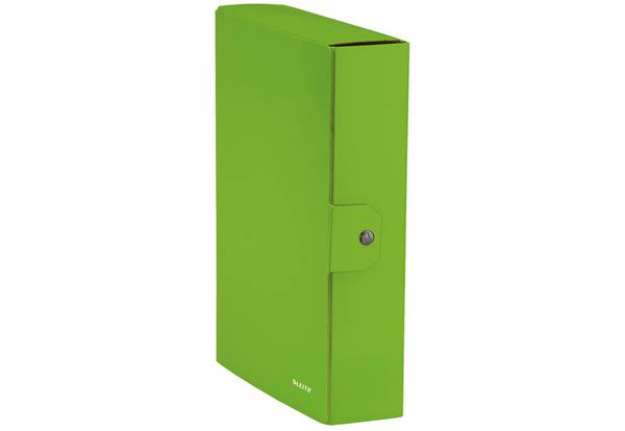 Immagine di Scatola portaprogetti Leitz WOW in cartone - dorso 8 cm - formato 25x35 cm lime metallizzato 3967005