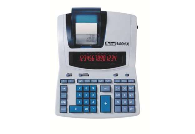 Immagine di Calcolatrice scrivente termica IBICO 1491X - display 14 cifre - bianco/azzurro - IB404207