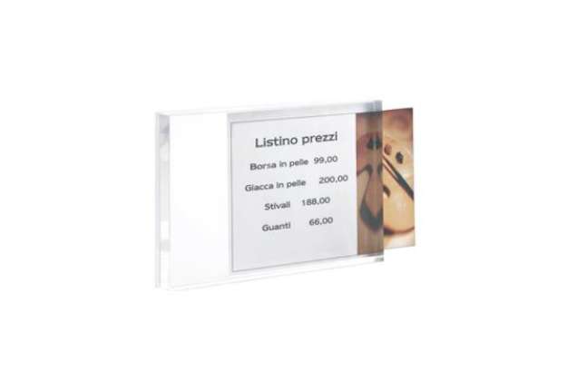 Immagine di Porta prezzi da banco - materiale acrilico - taglia small (10x7x2 cm) - Tecnostyl