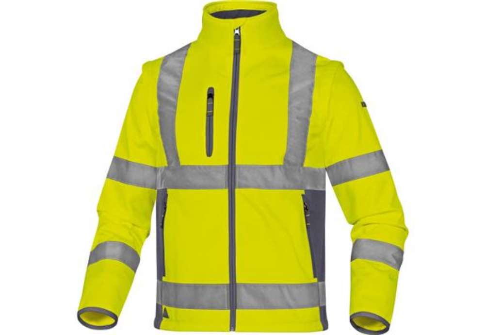 Immagine di Giacca Delta Plus Moonlight2 -classe 3- 5 tasche - tessuto softshell - argento giallo fluo-blu - XL