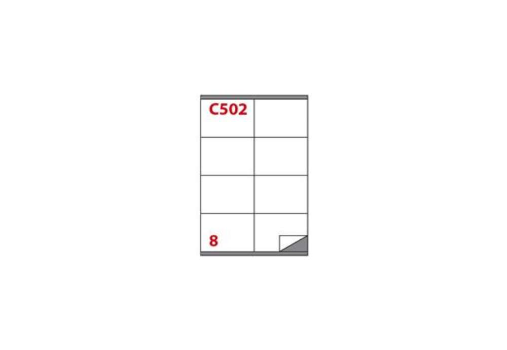 Immagine di Etichette bianche Copiatabu C502 laser/inkjet  8 et./foglio - conf. 100 ff Markin 105x72 mm - X210C5