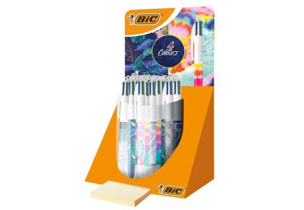 Immagine di Penna a sfera 4 Colors Decor - fantasie assortite - Bic - expo 30 pezzi