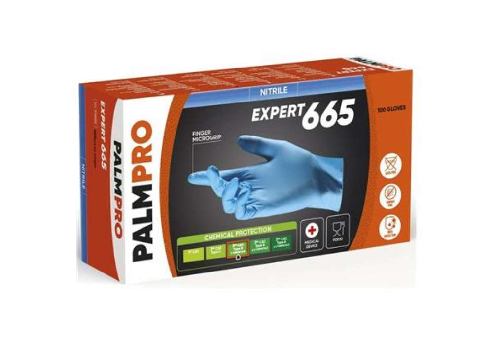 Immagine di Guanti monouso in nitrile Icoguanti Palmpro Expert 665 per uso medicale taglia XL - DPI Cat.III - co