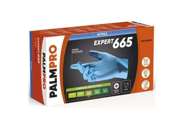 Immagine di Guanti monouso in nitrile Palmpro Expert 665 Icoguanti taglia XL - blu - conf. 100 pezzi - PX665-XL