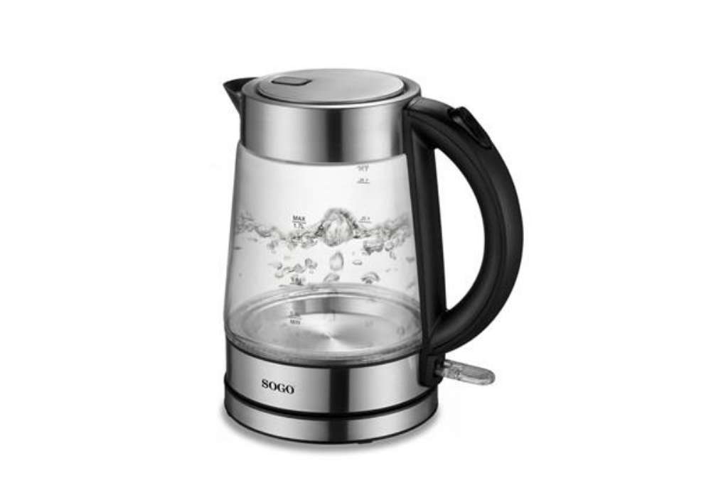Immagine di Bollitore in vetro Sogo 2200 W con autospegnimento 1,7 L - KET-SS-5797