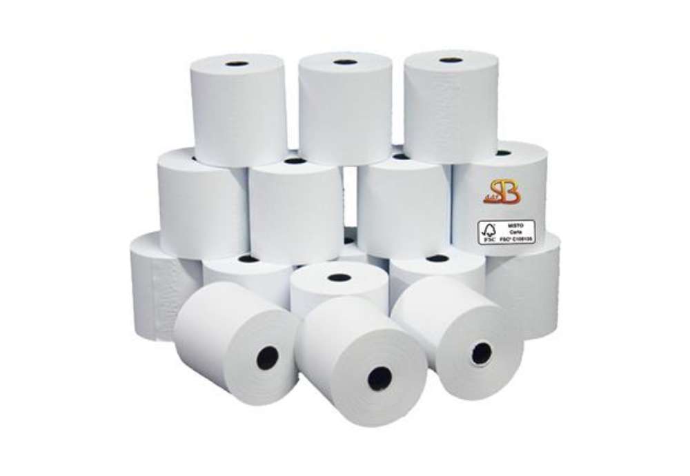 Immagine di Rotolo per calcolatrice - 57 mm x 28 m - 55 gr - diametro esterno 58 mm - anima 12 mm - carta neutra