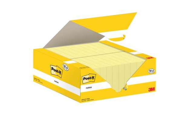 Immagine di Blocco foglietti Post-it Notes - 653-CY-VP24 - 38 x 51 mm - giallo Canary - 100 fogli - Post-it - co