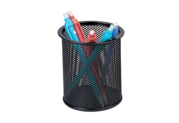 Immagine di Portapenne in metallo Q-Connect h 10 cm /  Ø 9 cm nero KF00864