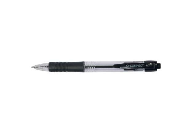 Immagine di Penna a sfera a scatto Q-Connect punta M 0,7 mm nero - conf. da 10 pezzi - KF00267