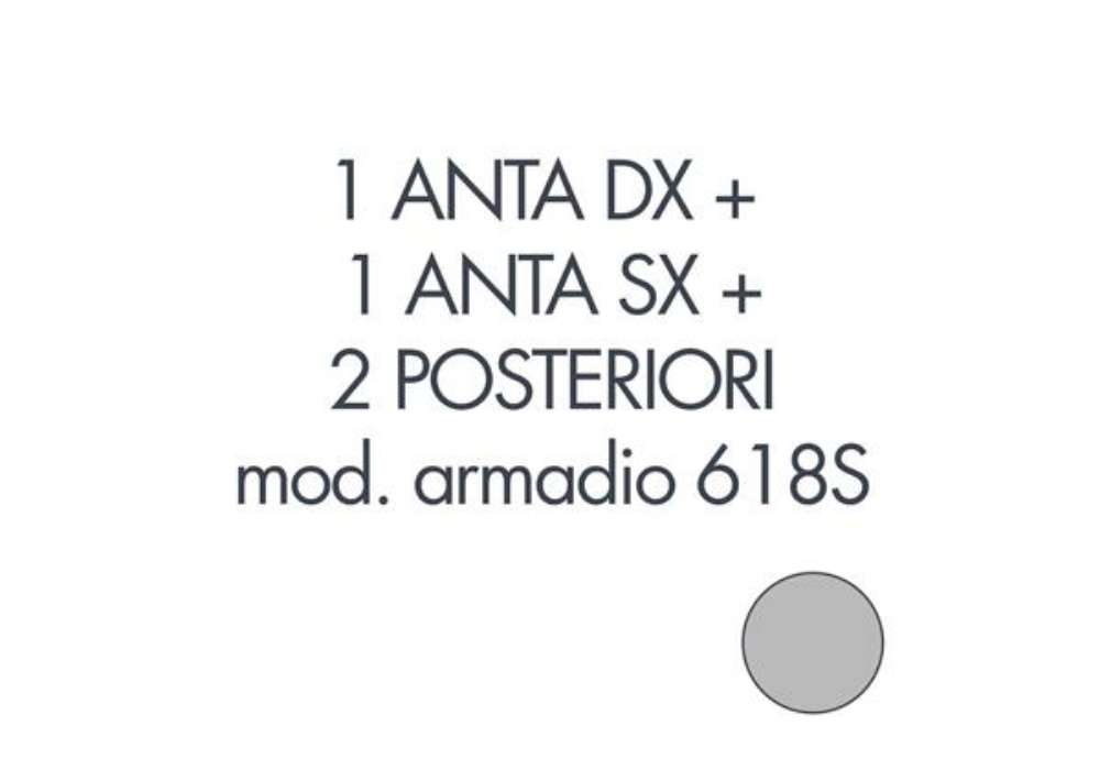 Immagine di Set 1 porta sx + 1 porta dx + 2 posteriori per armadio Tecnical 2 618S grigio - 805141163030