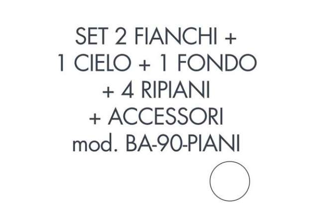 Immagine di Set 2 fianchi + 1 cielo + 1 fondo + 4 ripiani + accessori per armadio Tecnical 2 BA-90-PIANI bianco