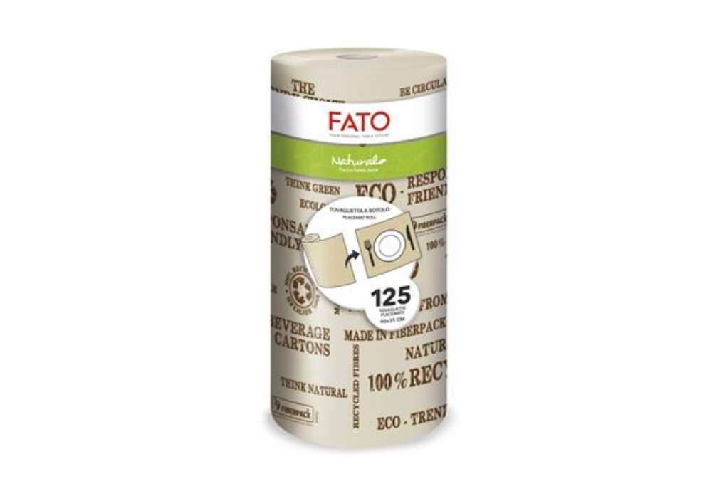 Immagine di Tovaglietta a 3 veli Fato Natural in rotolo da 125 strappi di 312x400 mm 881231