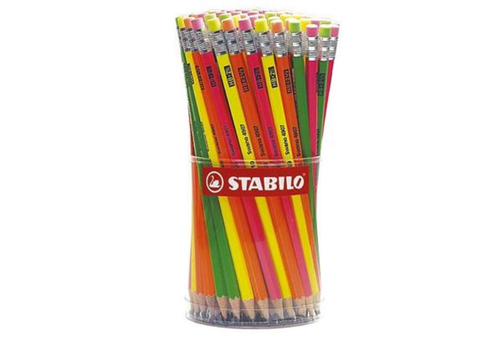 Immagine di Matite HB Stabilo Swano fluo in grafite 2,5 mm - barattolo 96 pezzi - IT4907/96