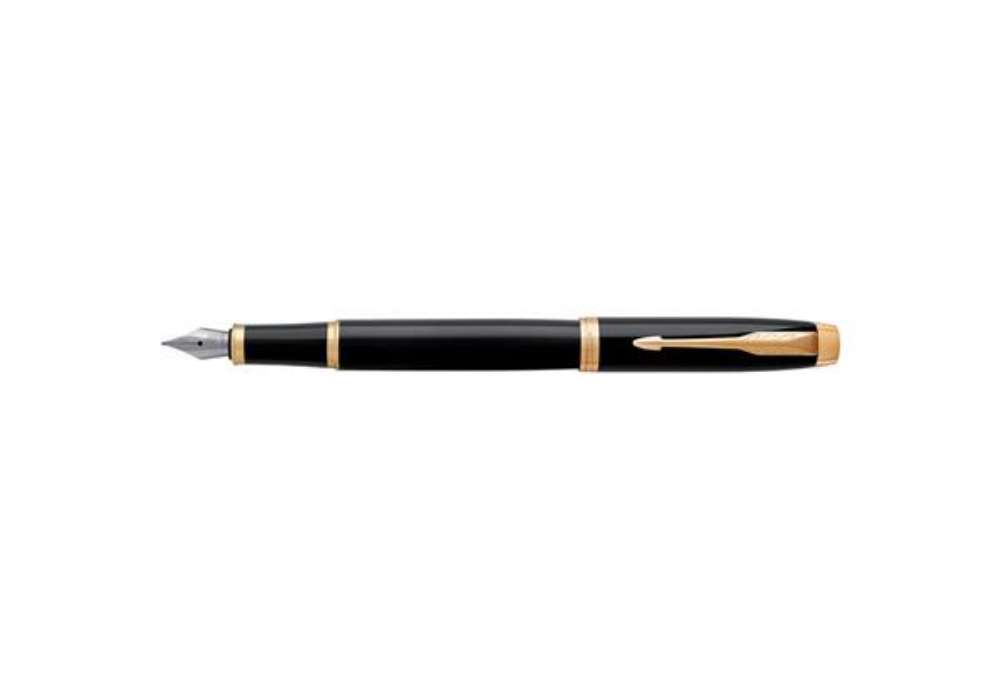 Immagine di Penna stilografica Parker IM punta M inchiostro blu Black GT - 1931652