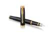 Immagine di Penna stilografica Parker IM punta M inchiostro blu Black GT - 1931652