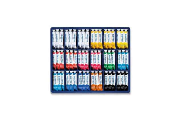 Immagine di Tempera Giotto Extra ultrafine in tubetto 21 ml - in vetrinetta da 108 colori assortiti - F35550000