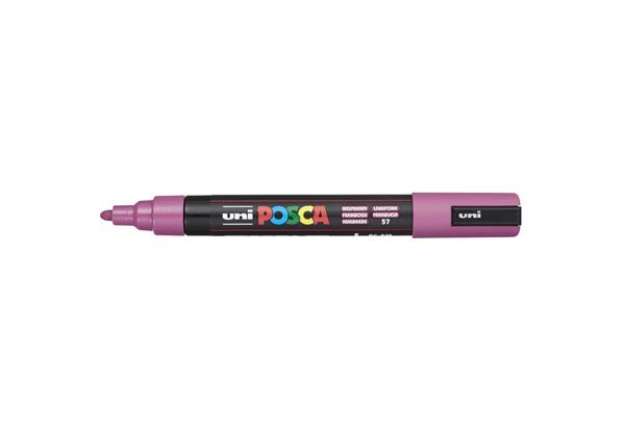 Immagine di Marcatore a tempera Posca Uni-Ball punta tonda 1,8-2,5 mm lampone M PC5M LM
